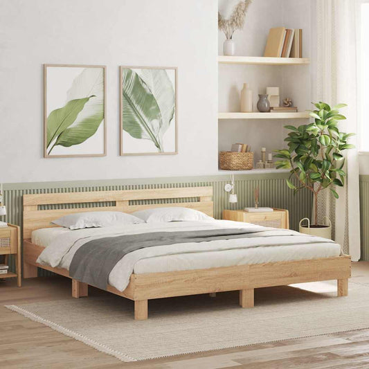 Giroletto Testiera Rovere Sonoma 200x200 cm Legno Multistrato | homemem39