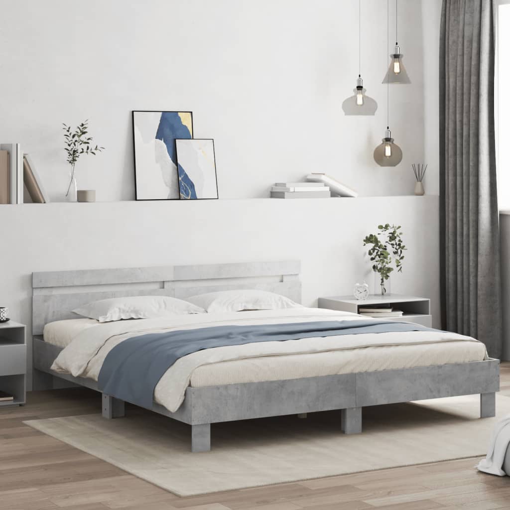 Giroletto Testiera Grigio Cemento 200x200 cm Legno Multistrato | homemem39