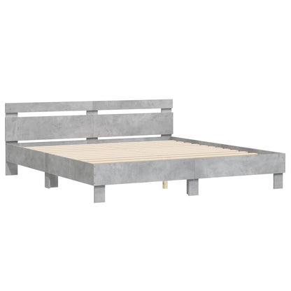 Giroletto Testiera Grigio Cemento 160x200 cm Legno Multistrato | homemem39