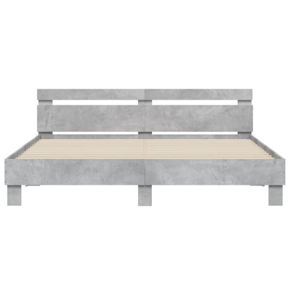 Giroletto Testiera Grigio Cemento 160x200 cm Legno Multistrato | homemem39