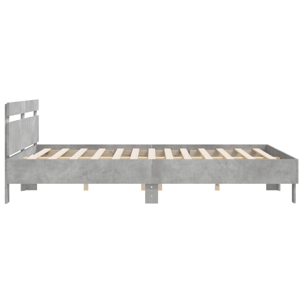 Giroletto Testiera Grigio Cemento 160x200 cm Legno Multistrato | homemem39