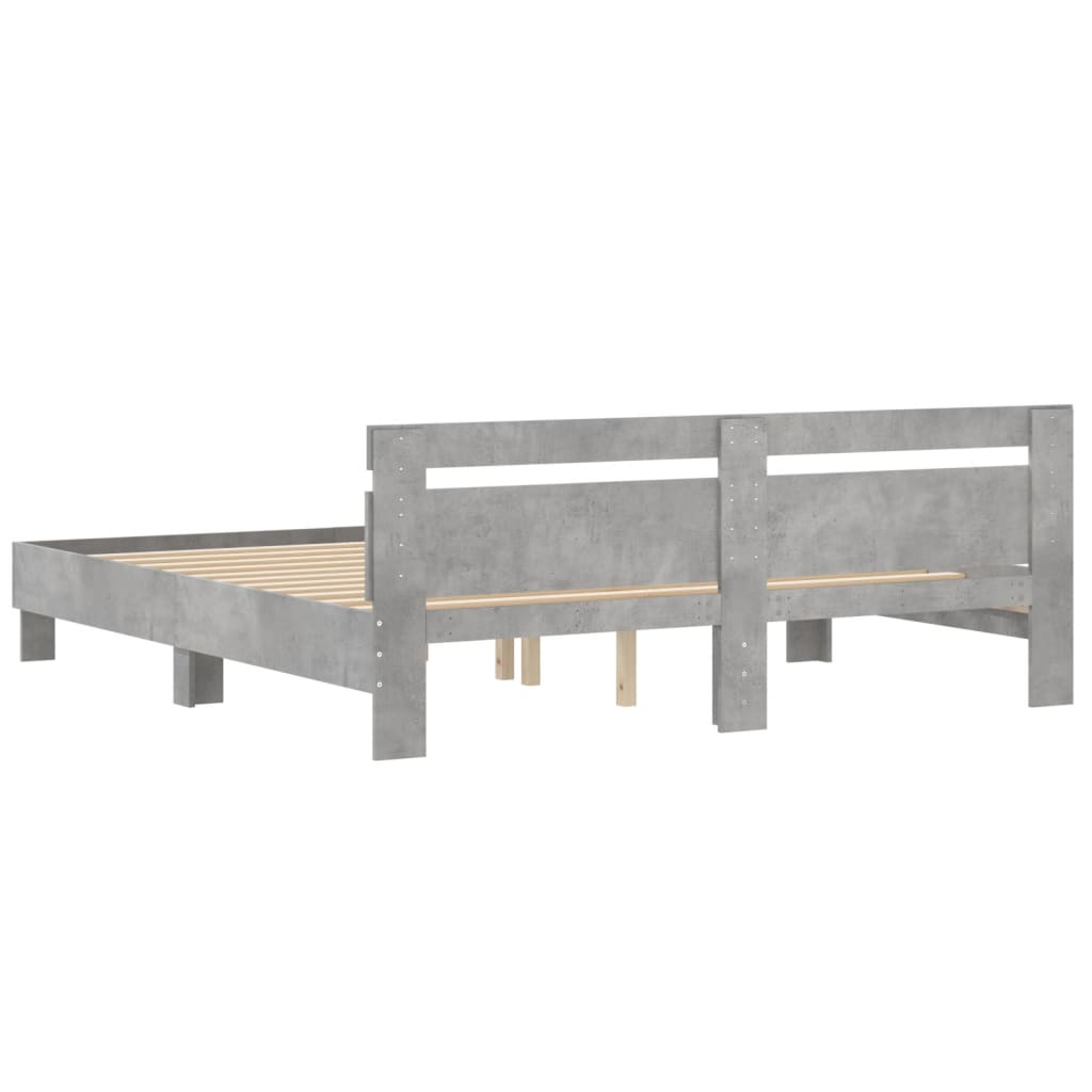 Giroletto Testiera Grigio Cemento 160x200 cm Legno Multistrato | homemem39