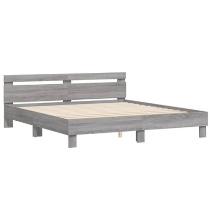 Giroletto Testiera Grigio Sonoma 160x200 cm Legno Multistrato | homemem39