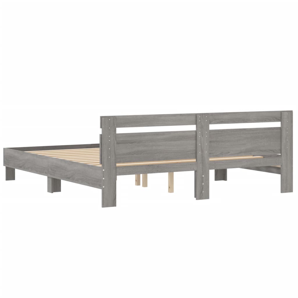 Giroletto Testiera Grigio Sonoma 160x200 cm Legno Multistrato | homemem39