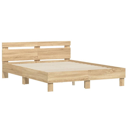 Sonoma Oak Headboard Bed Frame 150x200 cm Plywood