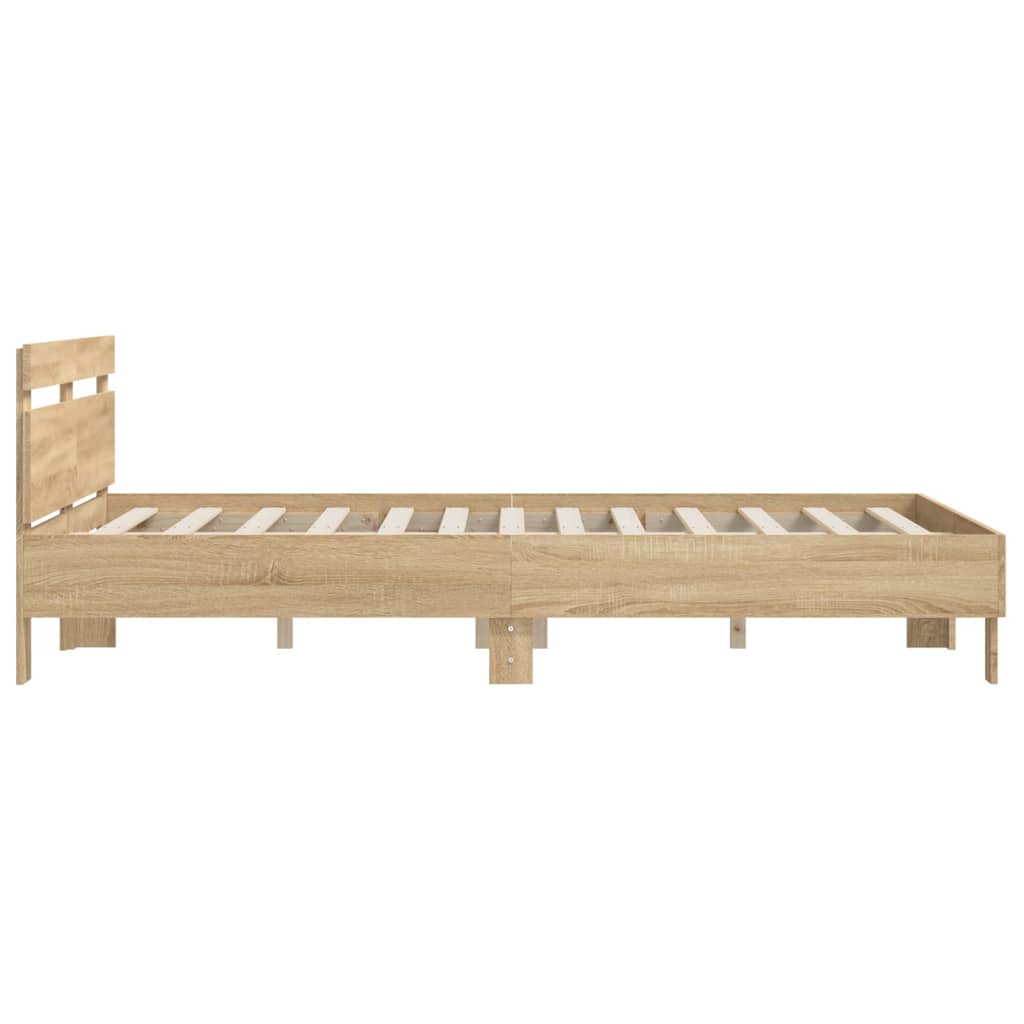 Sonoma Oak Headboard Bed Frame 150x200 cm Plywood