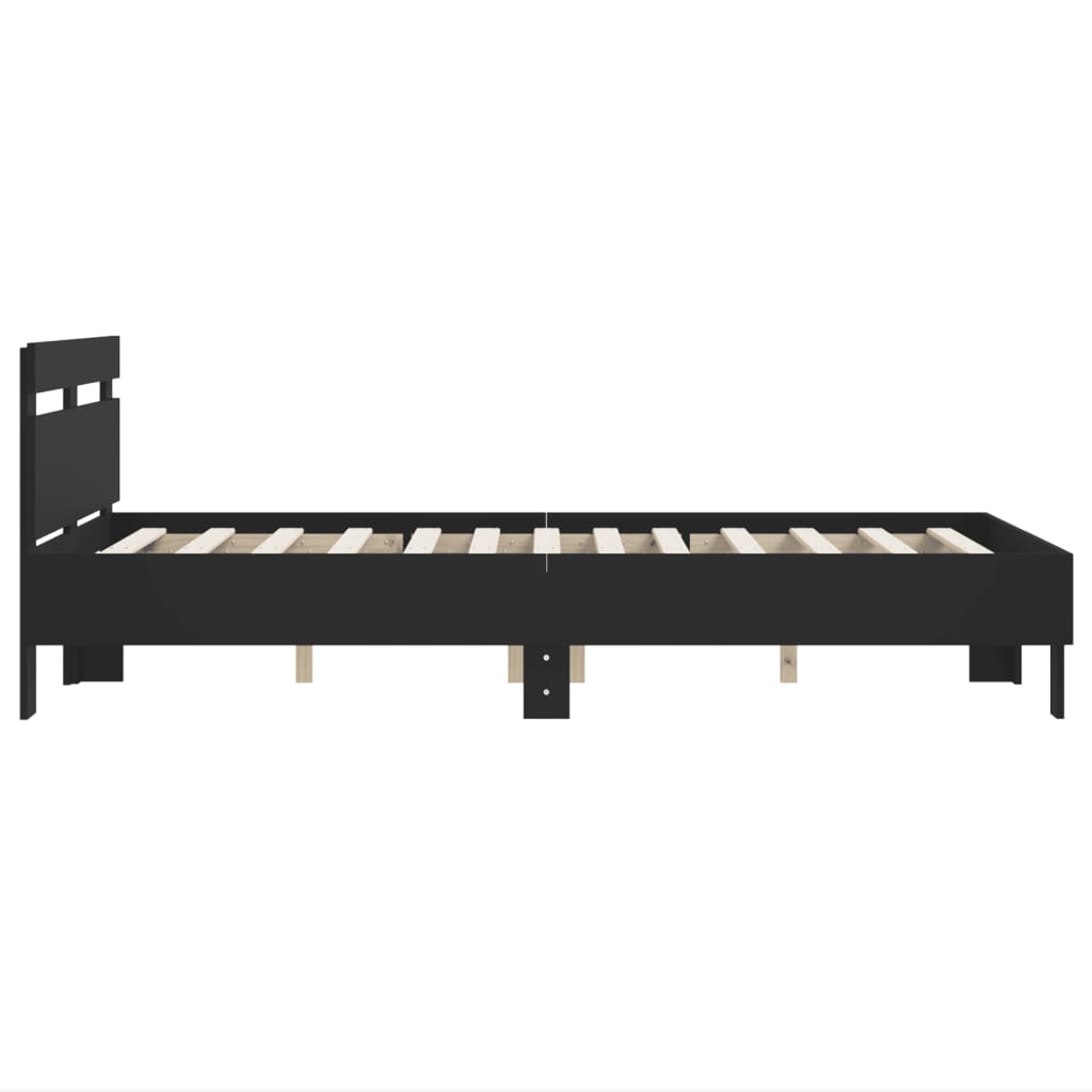Giroletto con Testiera Nero 120x200 cm in Legno Multistrato | homemem39