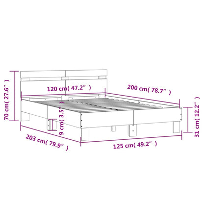 Giroletto con Testiera Nero 120x200 cm in Legno Multistrato | homemem39