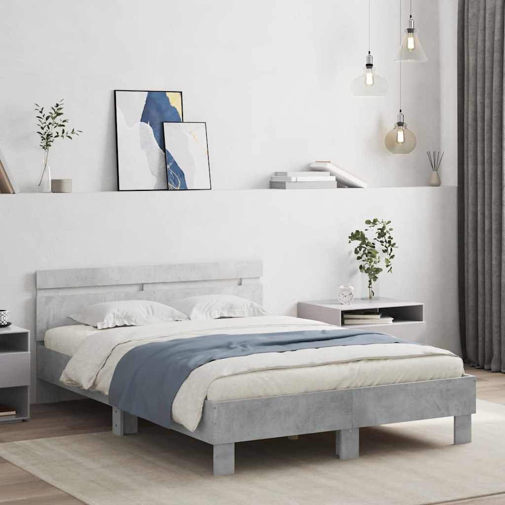Giroletto Testiera Grigio Cemento 120x200 cm Legno Multistrato | homemem39