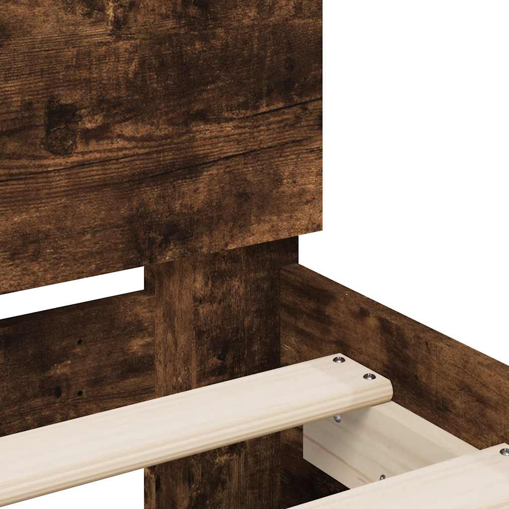 Giroletto con Testiera Rovere Fumo 120x200 cm Legno Multistrato