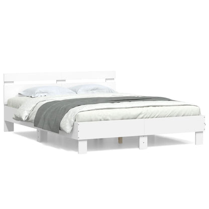Giroletto con Testiera Bianco 140x190 cm in Legno Multistrato | homemem39