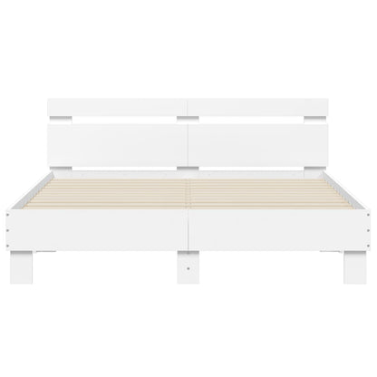 Giroletto con Testiera Bianco 140x190 cm in Legno Multistrato | homemem39