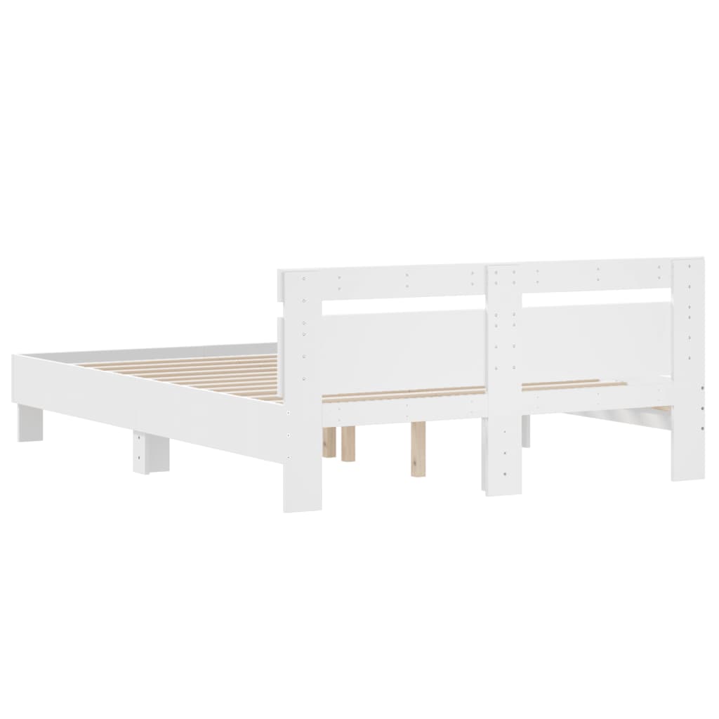 Giroletto con Testiera Bianco 140x190 cm in Legno Multistrato | homemem39