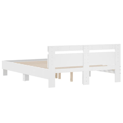 Giroletto con Testiera Bianco 140x190 cm in Legno Multistrato | homemem39