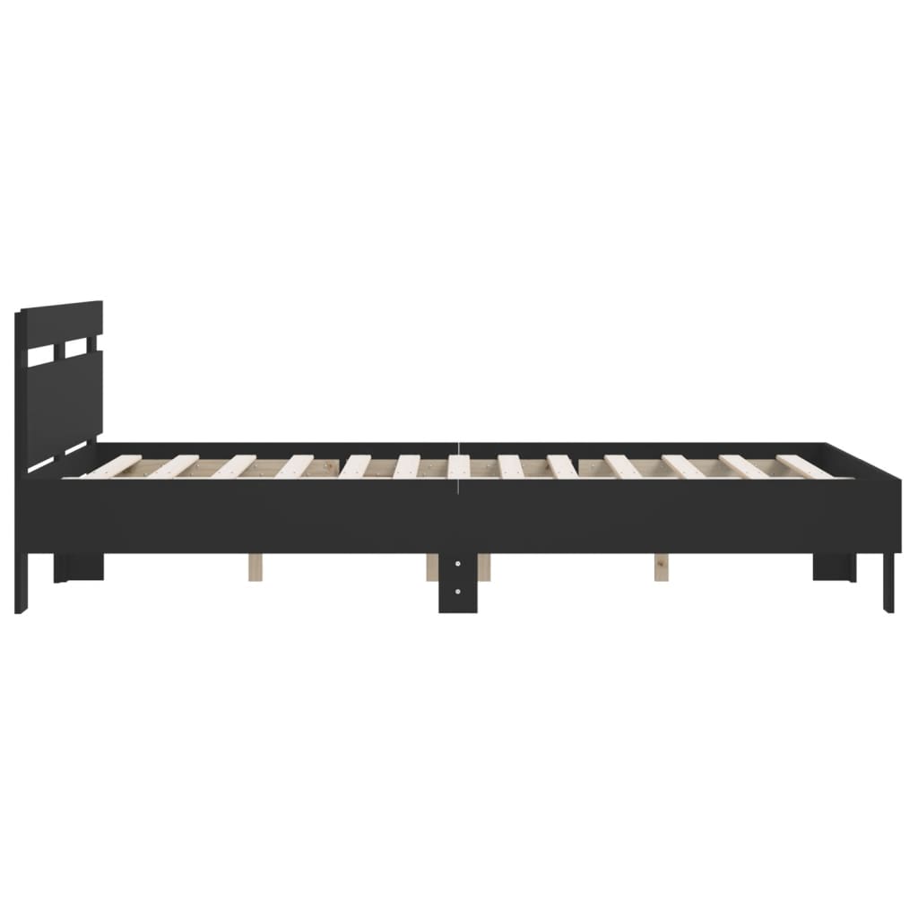 Giroletto con Testiera Neri 140x190 cm in Legno Multistrato | homemem39