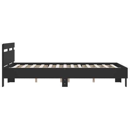 Giroletto con Testiera Neri 140x190 cm in Legno Multistrato