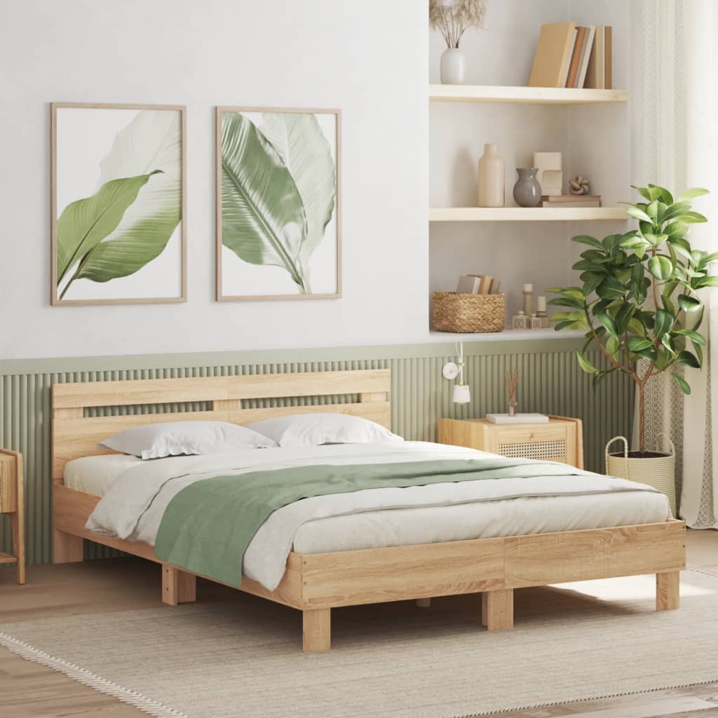 Giroletto Testiera Rovere Sonoma 140x190 cm Legno Multistrato | homemem39