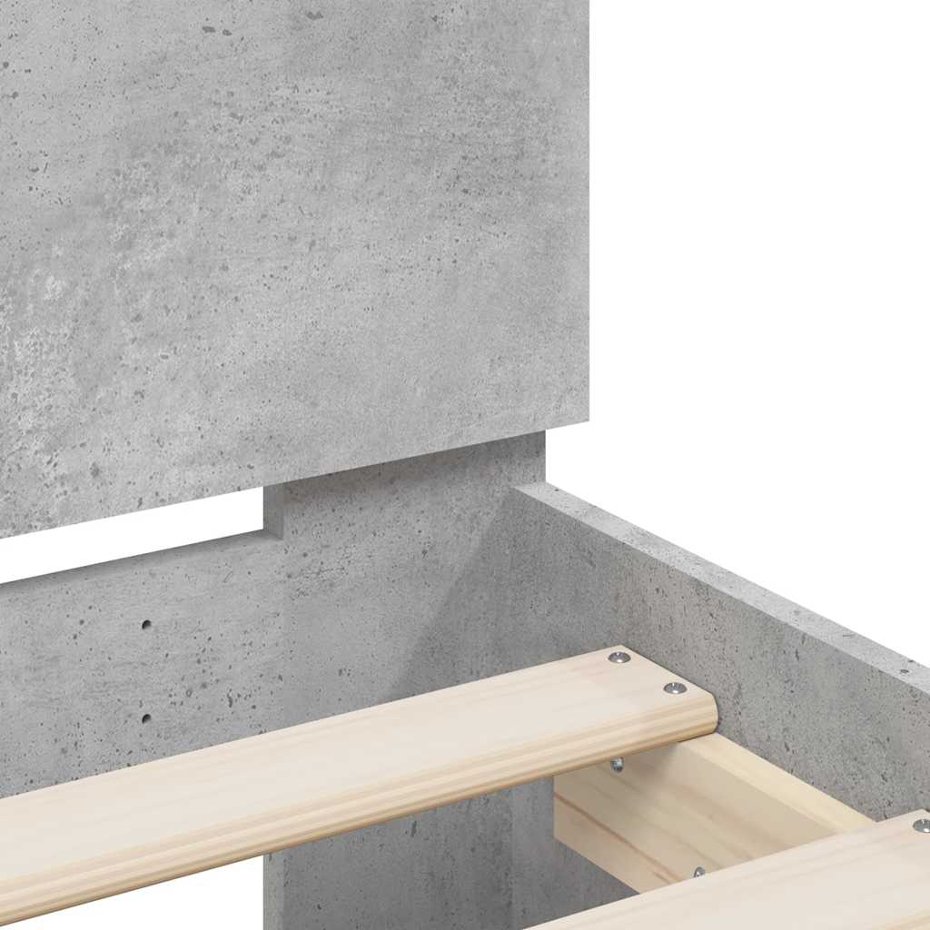 Giroletto Testiera Grigio Cemento 140x190 cm Legno Multistrato