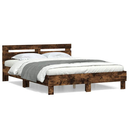 Giroletto con Testiera Rovere Fumo 140x190 cm Legno Multistrato | homemem39