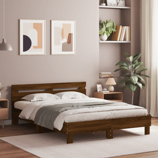 Giroletto Testiera Rovere Marrone 140x190 cm Legno Multistrato | homemem39