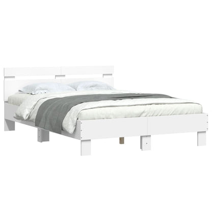 Giroletto con Testiera Bianco 135x190 cm in Legno Multistrato | homemem39