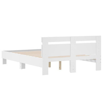 Giroletto con Testiera Bianco 135x190 cm in Legno Multistrato - homemem39