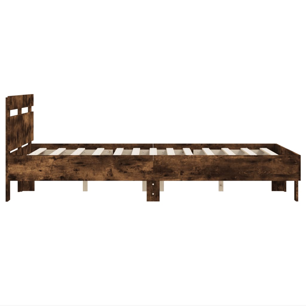 Giroletto con Testiera Rovere Fumo 135x190 cm Legno Multistrato | homemem39