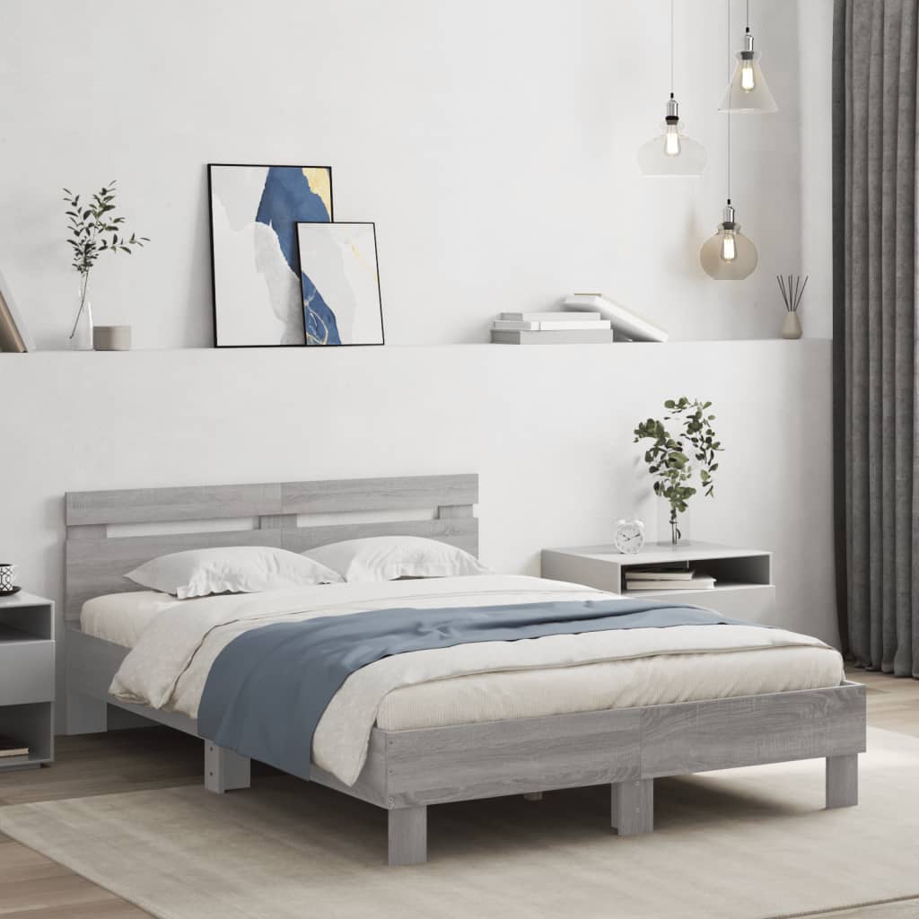 Giroletto Testiera Grigio Sonoma 135x190 cm Legno Multistrato | homemem39