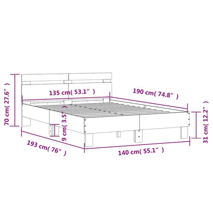 Giroletto Testiera Rovere Marrone 135x190 cm Legno Multistrato | homemem39