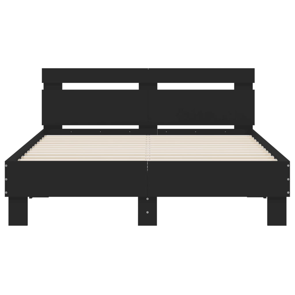 Giroletto con Testiera Nero 120x190 cm in Legno Multistrato | homemem39
