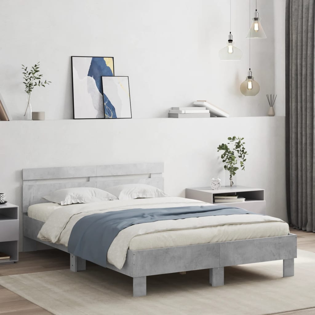 Giroletto Testiera Grigio Cemento 120x190 cm Legno Multistrato | homemem39