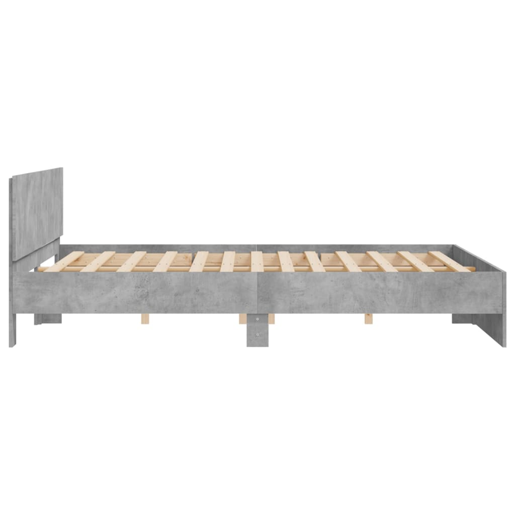 Bedframe with Cement Gray Headboard 200x200 cm