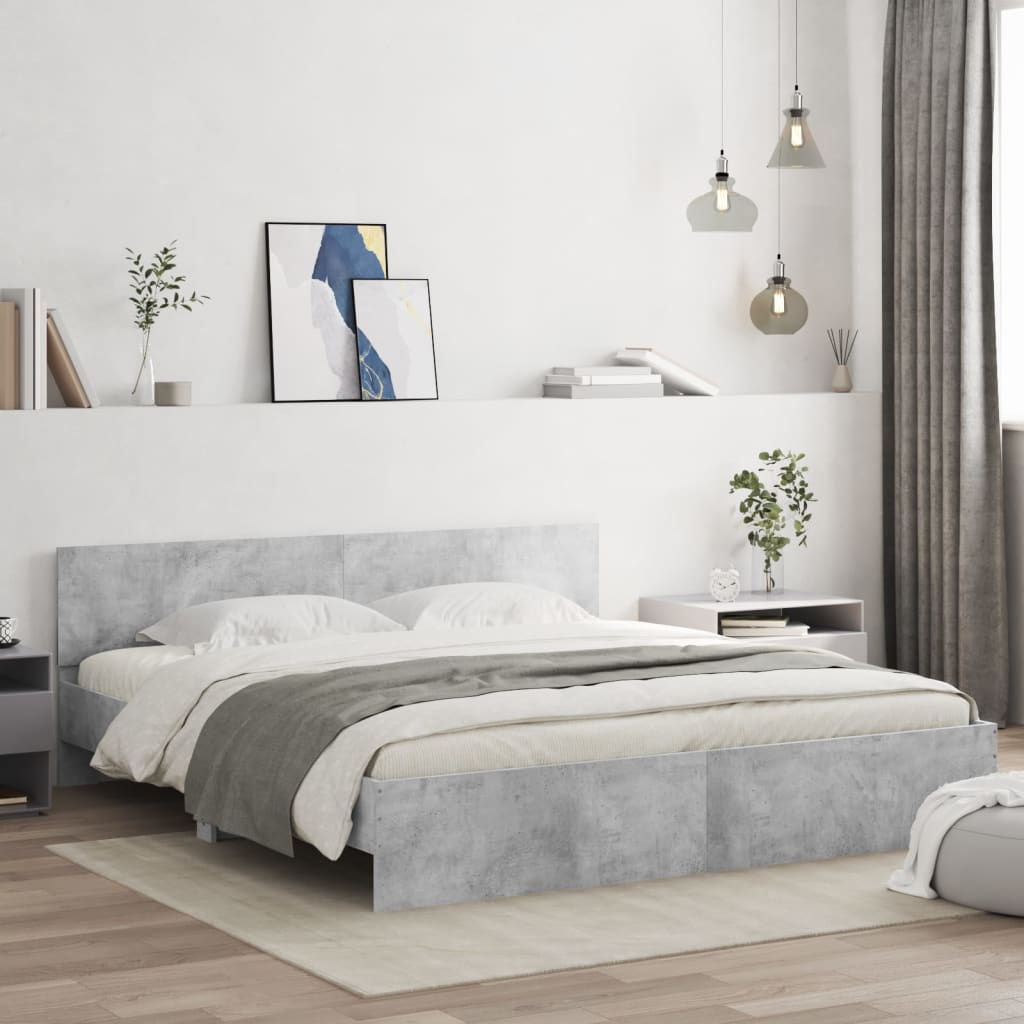 Giroletto con Testiera Grigio Cemento 180x200 cm | homemem39