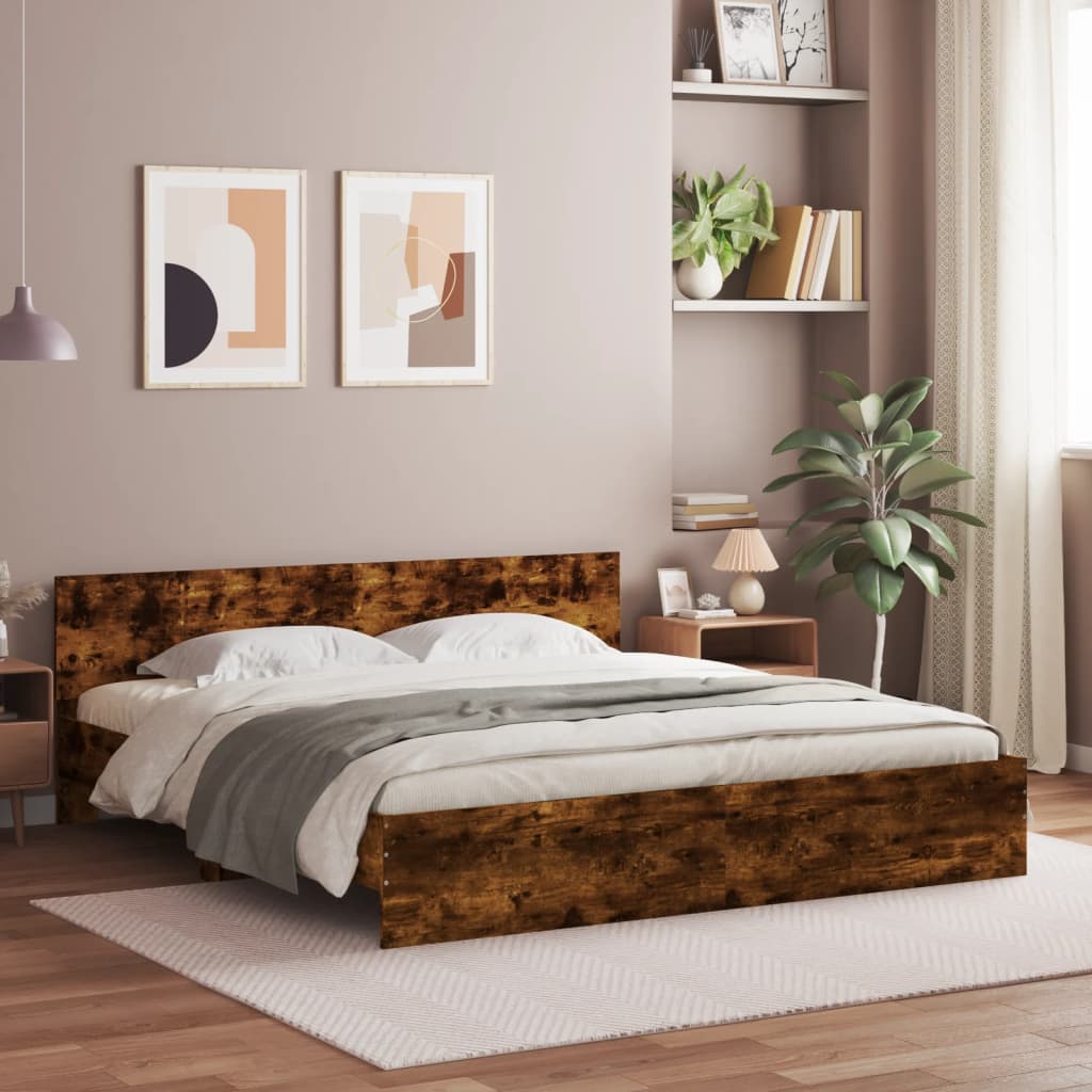 Giroletto con Testiera Rovere Fumo 180x200 cm | homemem39