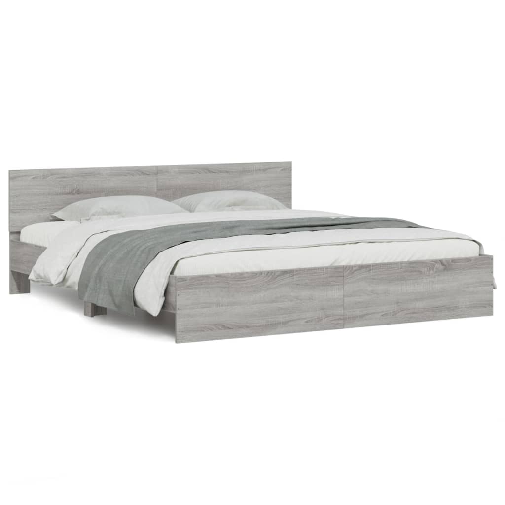 Giroletto con Testiera Grigio Sonoma 180x200 cm | homemem39