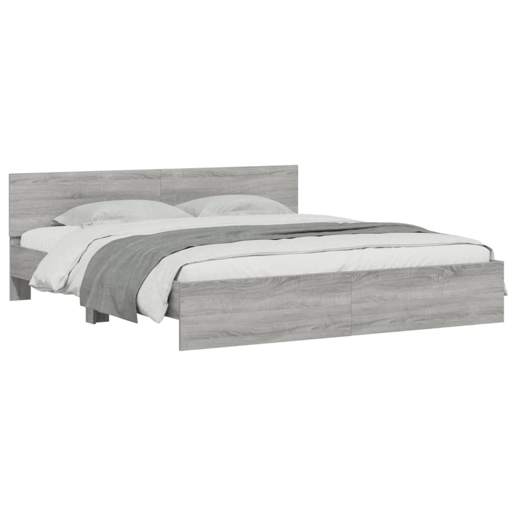 Giroletto con Testiera Grigio Sonoma 160x200 cm | homemem39
