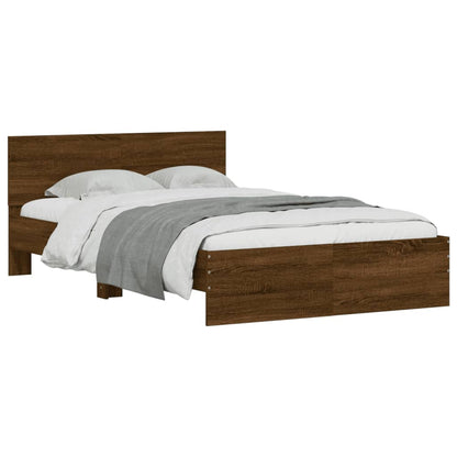 Bed frame with brown oak headboard 135x190 cm