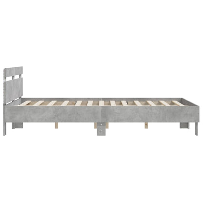 Giroletto con Testiera e LED Grigio Cemento 150x200 cm | homemem39