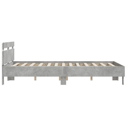 Giroletto con Testiera e LED Grigio Cemento 140x190 cm | homemem39