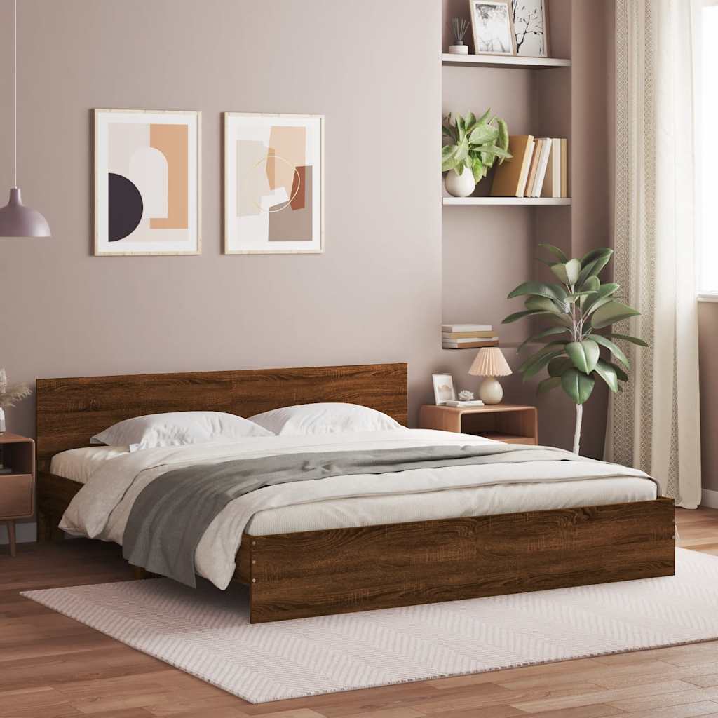 Struttura del letto Rovere Marrone 200 x 200 cm