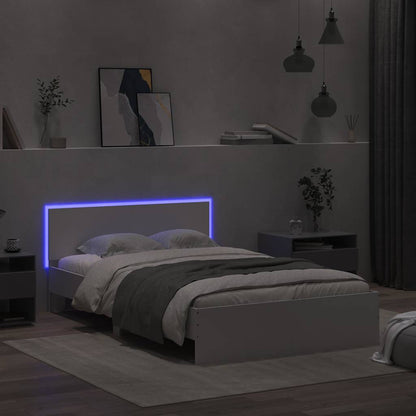 Giroletto con Testiera e LED Bianco 140x200 cm | homemem39