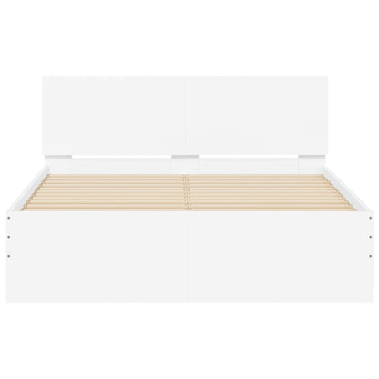 Giroletto con Testiera e LED Bianco 140x200 cm | homemem39
