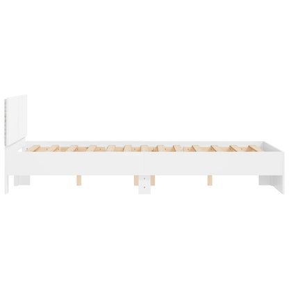 Giroletto con Testiera e LED Bianco 140x200 cm | homemem39
