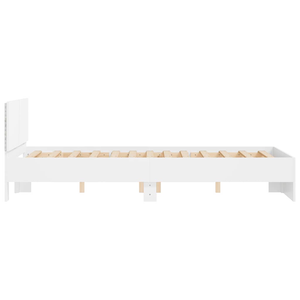 Giroletto con Testiera e LED Bianco 120x200 cm | homemem39