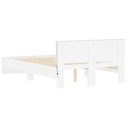 Giroletto con Testiera e LED Bianco 120x200 cm | homemem39