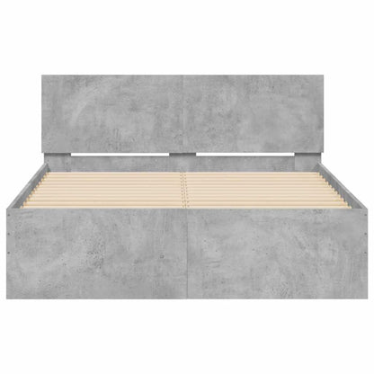 Giroletto con Testiera e LED Grigio Cemento 120x200 cm | homemem39