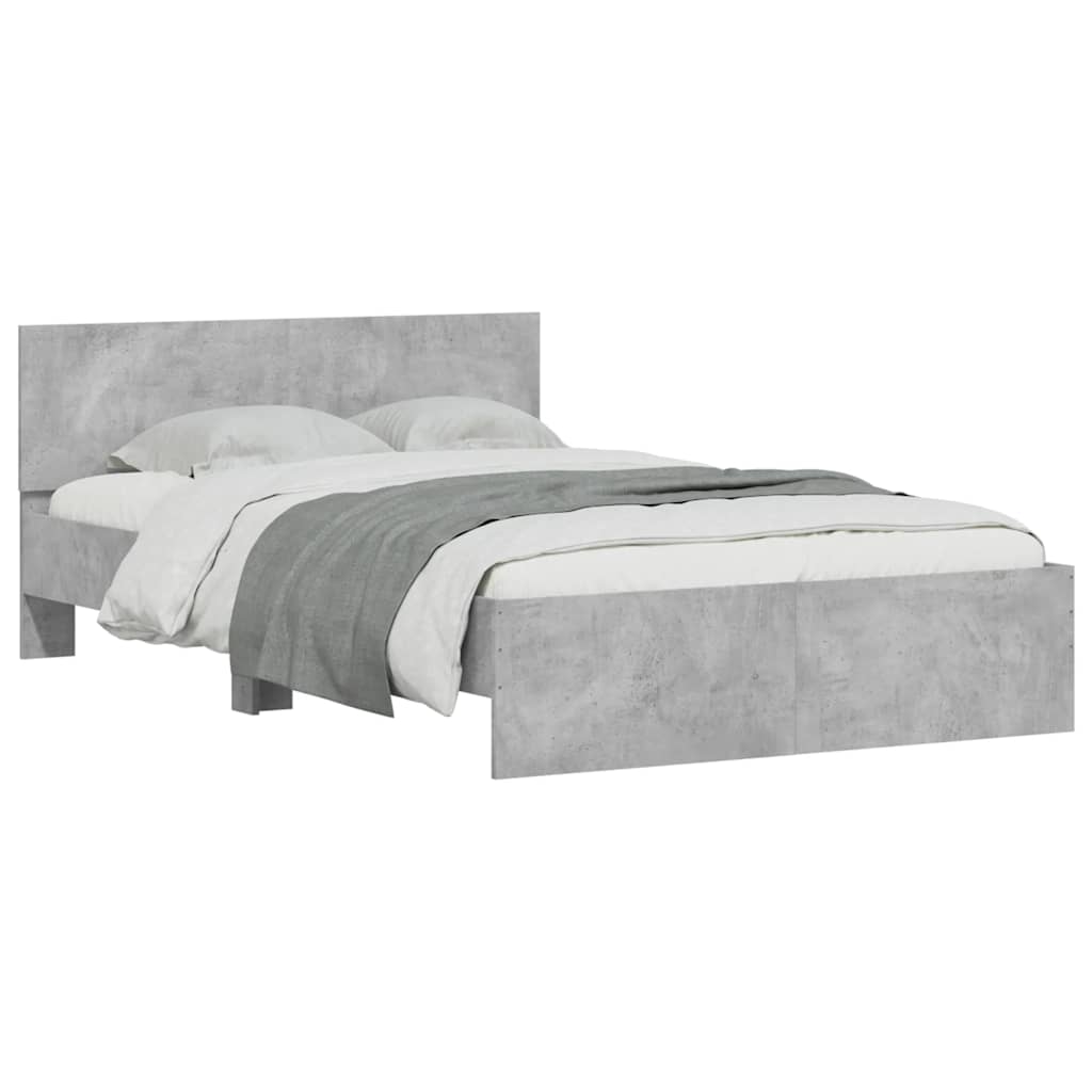 Giroletto con Testiera e LED Grigio Cemento 140x190 cm | homemem39