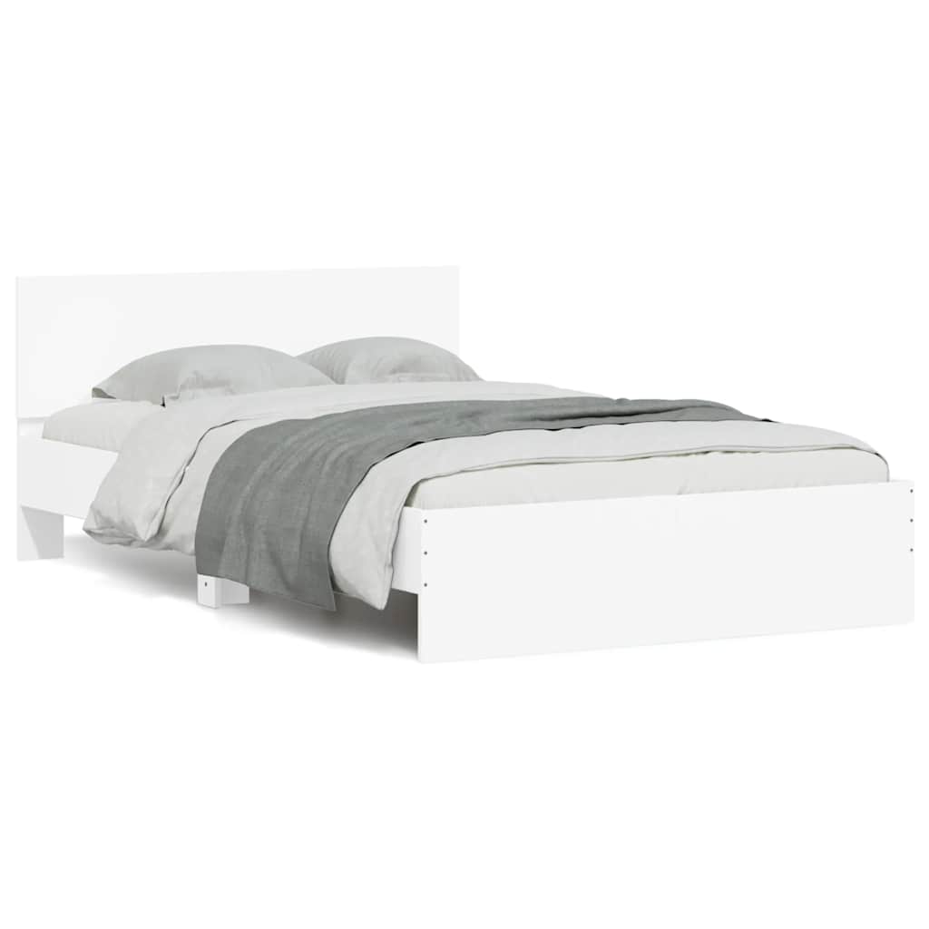 Giroletto con Testiera e LED Bianco 120x190 cm | homemem39