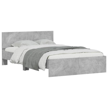 Giroletto con Testiera e LED Grigio Cemento 120x190 cm | homemem39