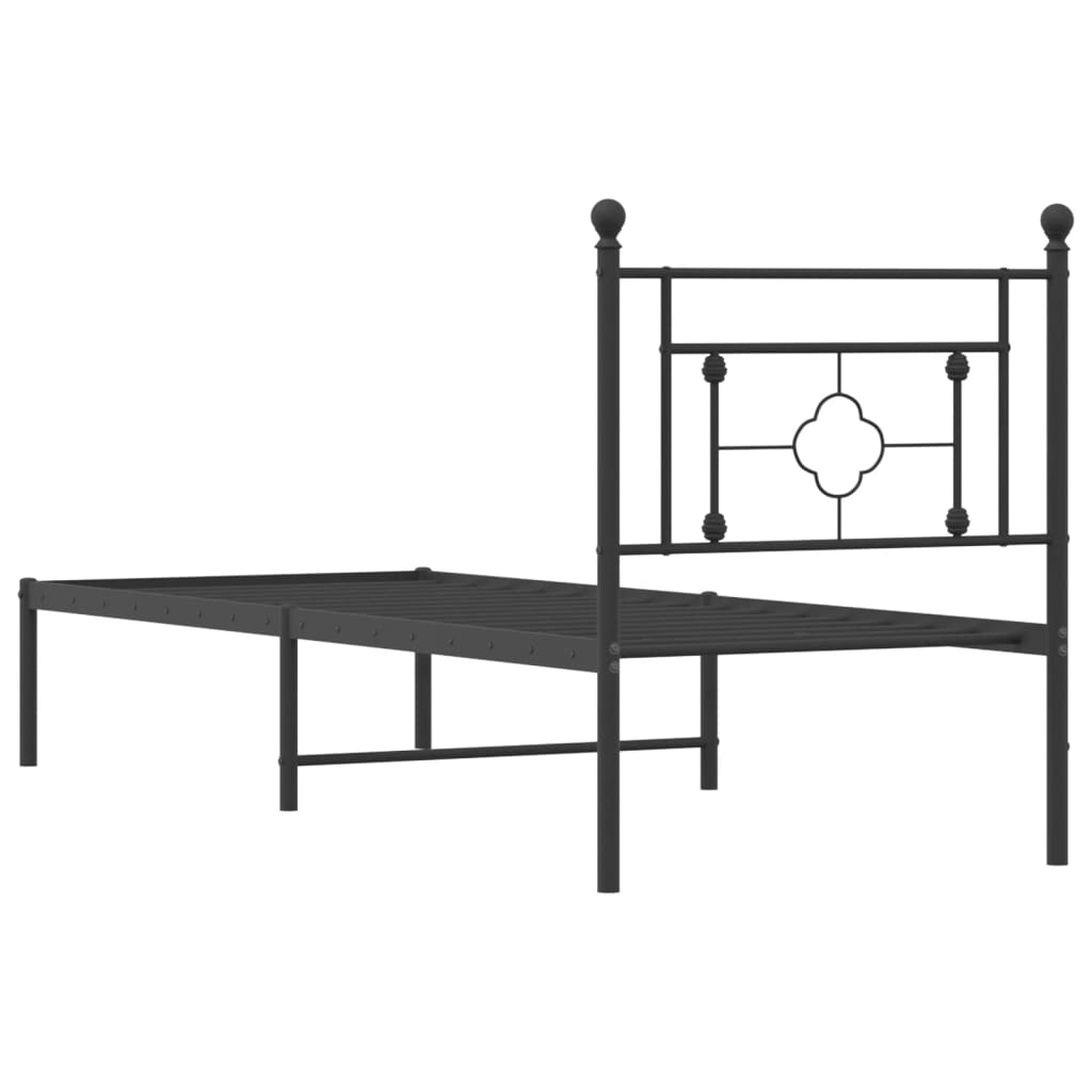 Giroletto con Testiera in Metallo Nero 75x190 cm - homemem39